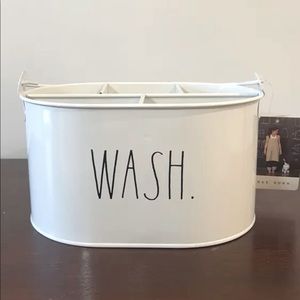 RAE DUNN white metal WASH caddy
